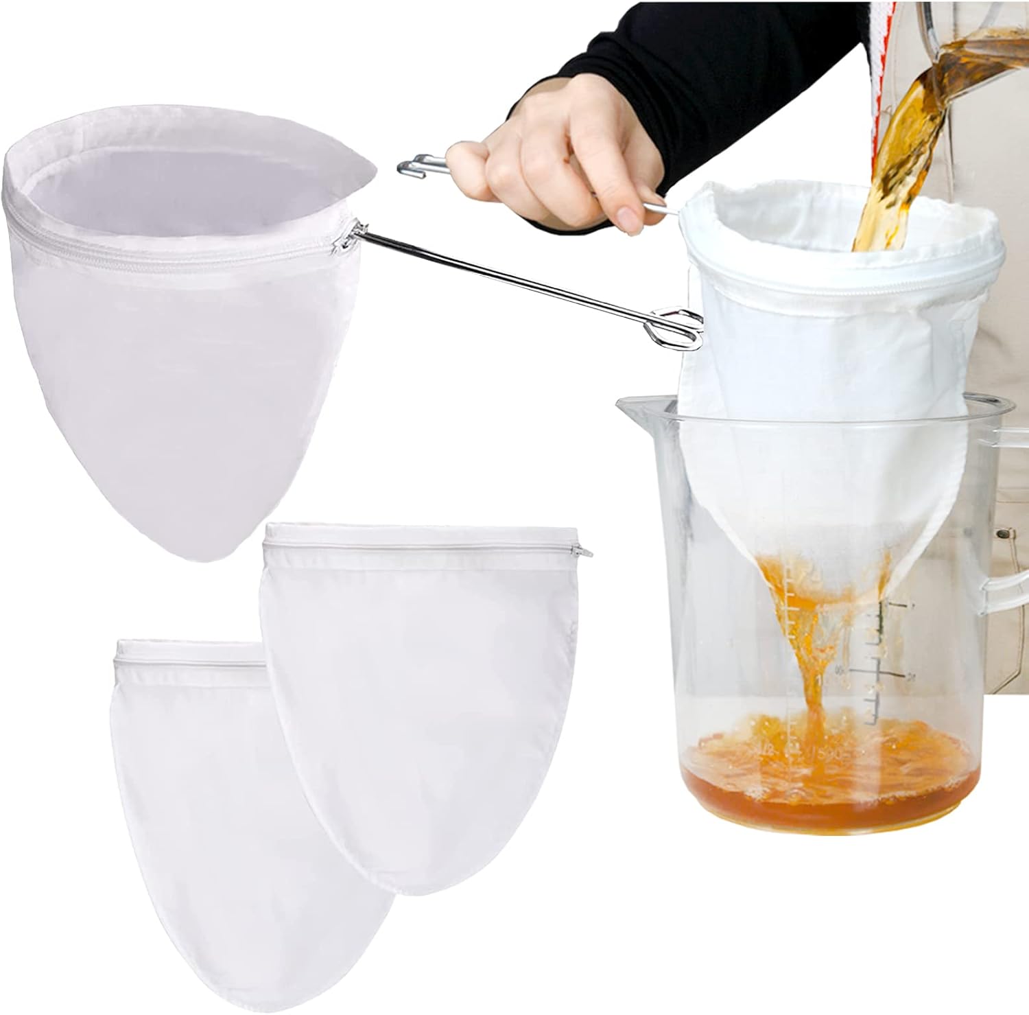 3 Pcs Fine Mesh Strainer Bags  - Coffee Tea Thai recension och pris