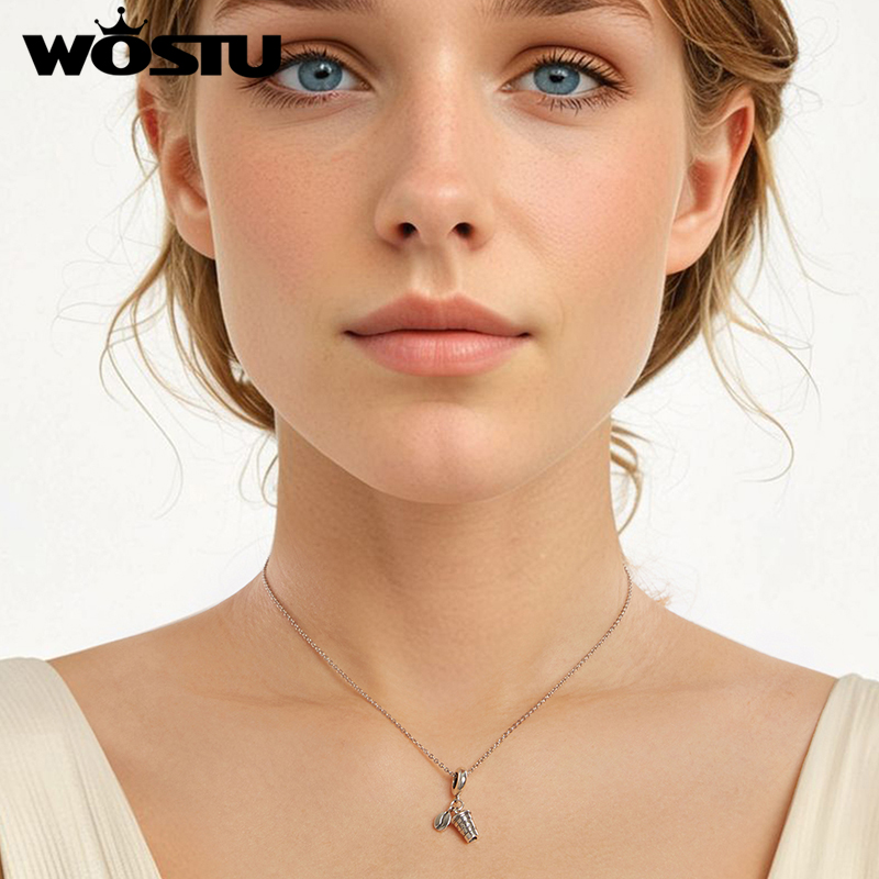 WOSTU 925 Sterling Silver Blac - Coffee Tea Name recension och pris