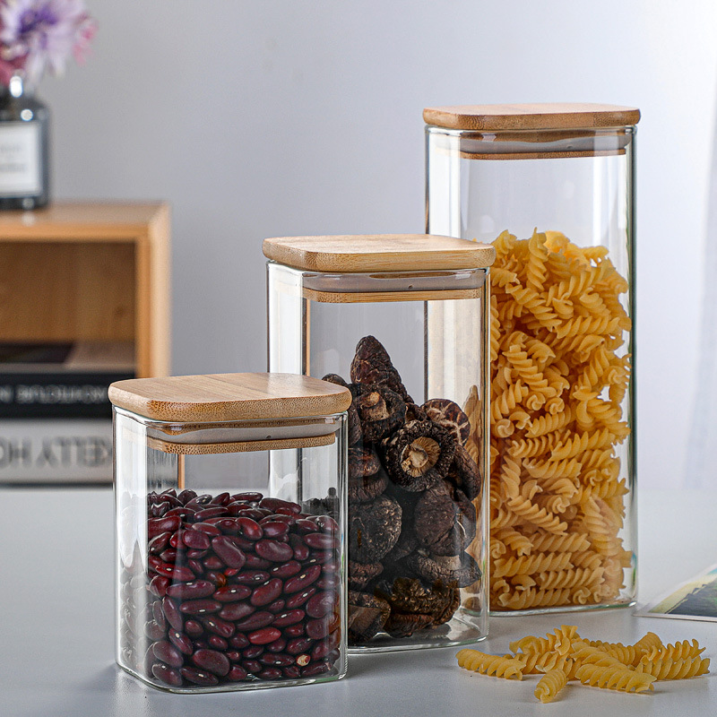 Bamboo Glass Tins Transparent  - Coffee Tea Drawer Organizer recension och pris
